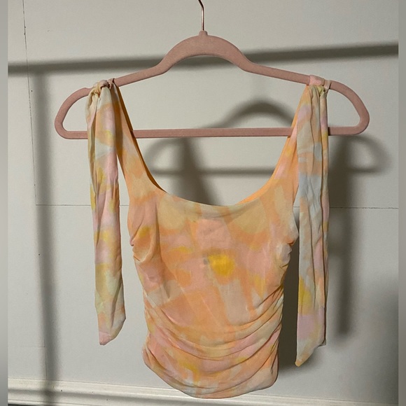 NWT Avenue Print Tank Top (Ivory/Orange Combo) - Picture 4 of 4